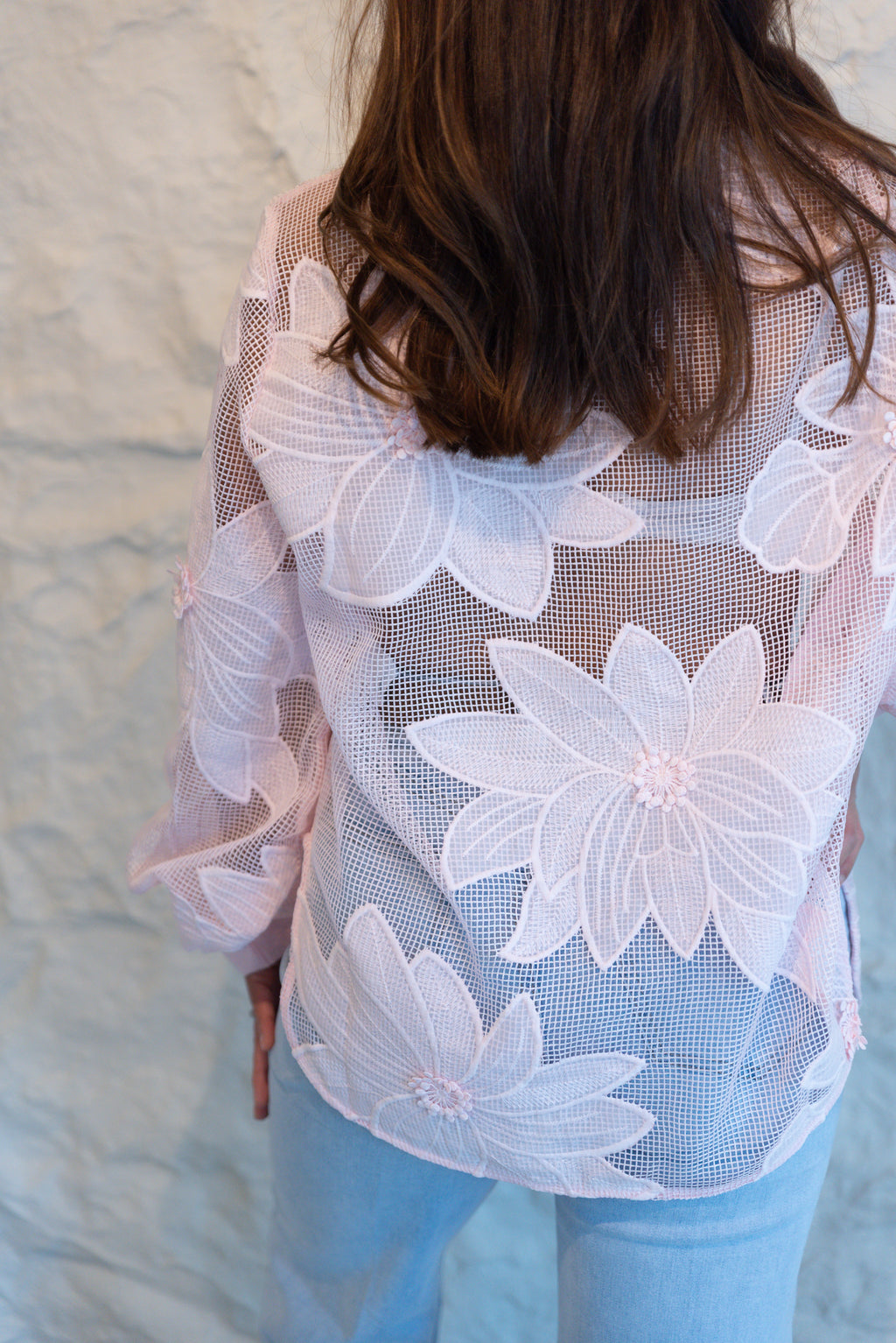 FLORA LACE BLOUSE PINK