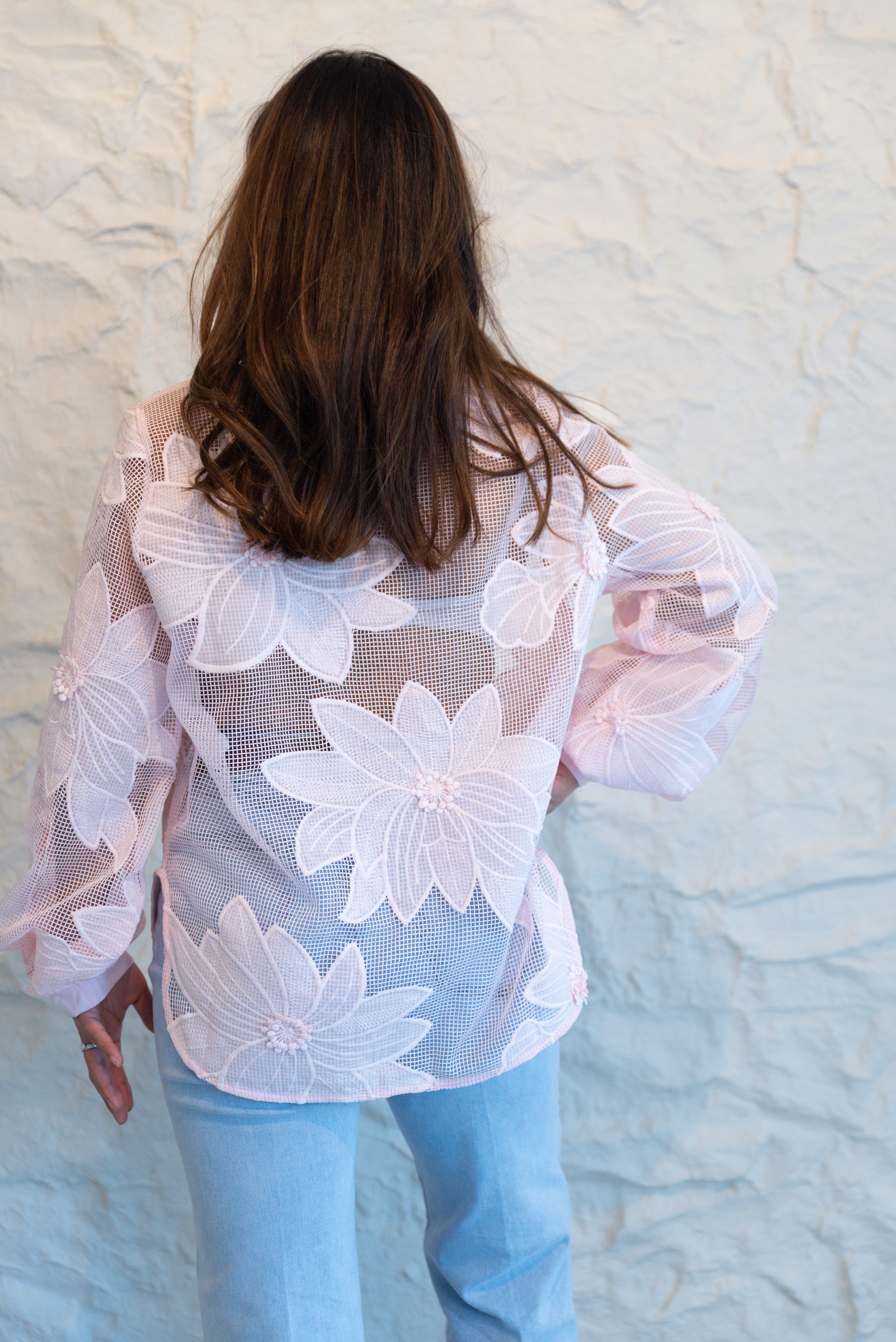 FLORA LACE BLOUSE PINK