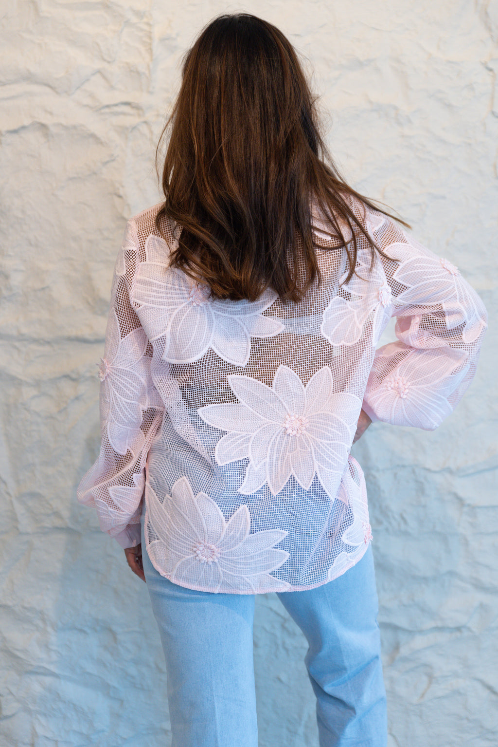FLORA LACE BLOUSE PINK