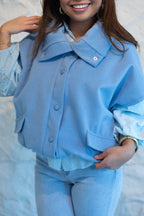 ELINE BLUE SLEEVLESS JACKET