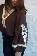 LISI BROWN BLOUSE