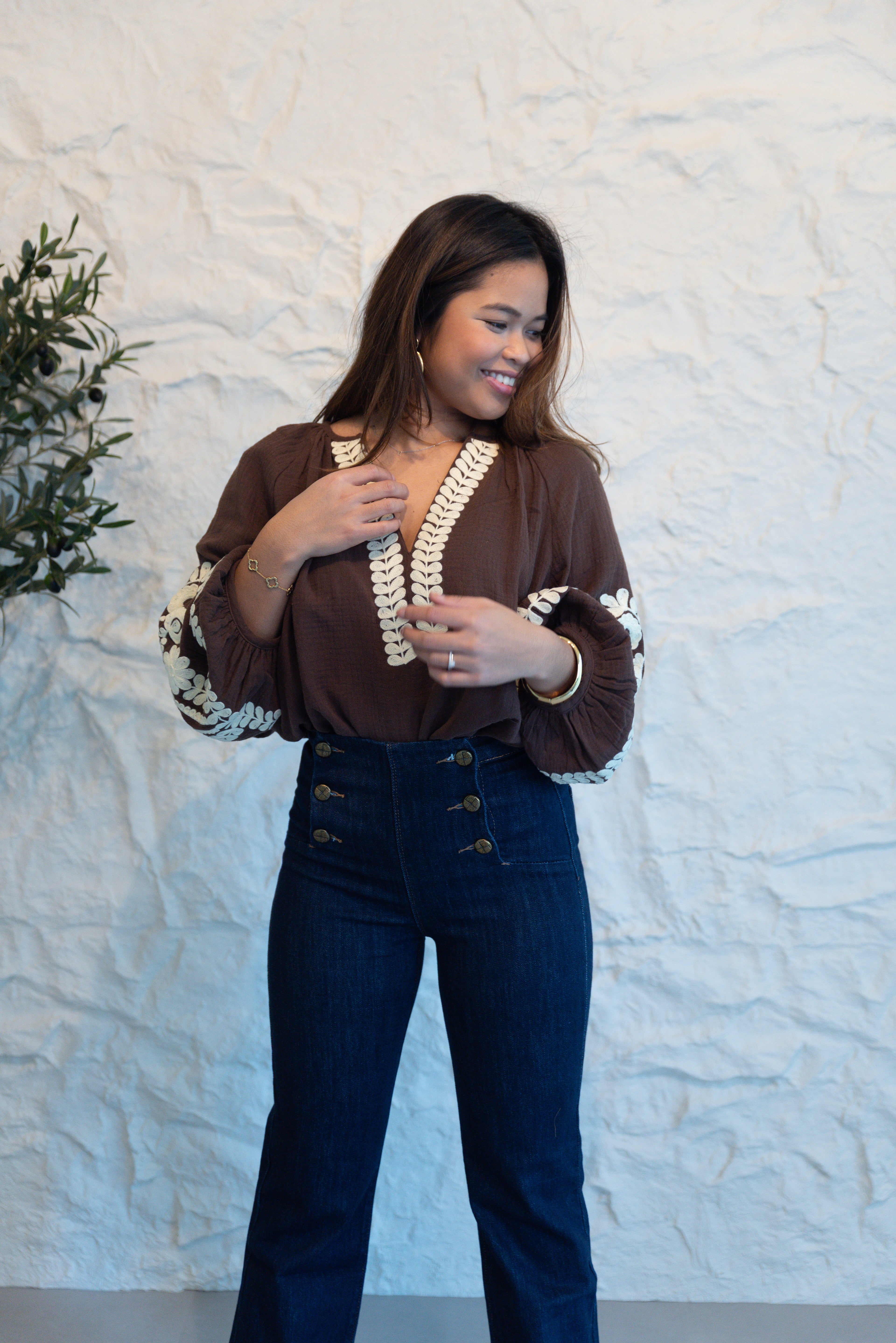 LISI BROWN BLOUSE