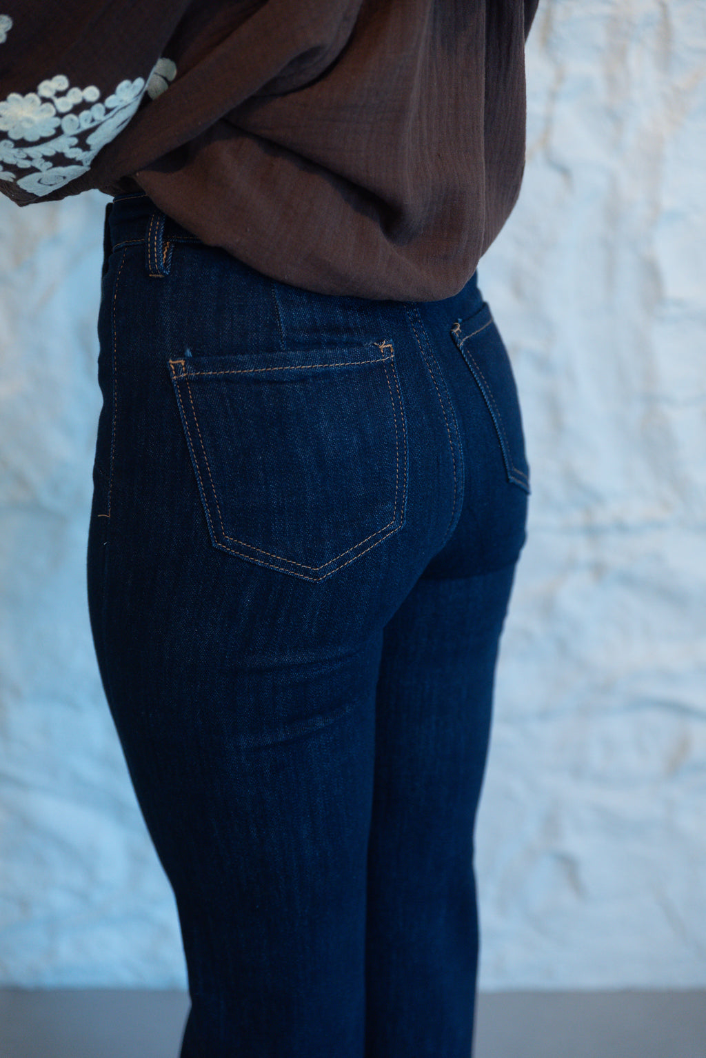 POLY WIDE LEG JEANS
