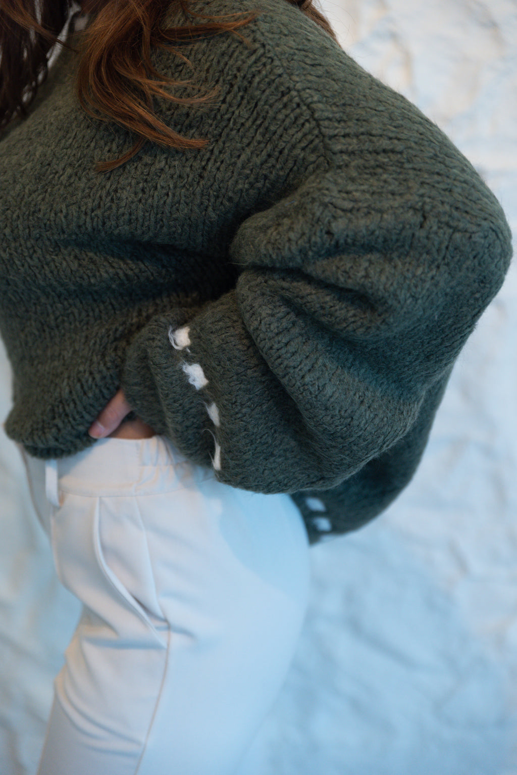 STITCHED KNIT SWEATER