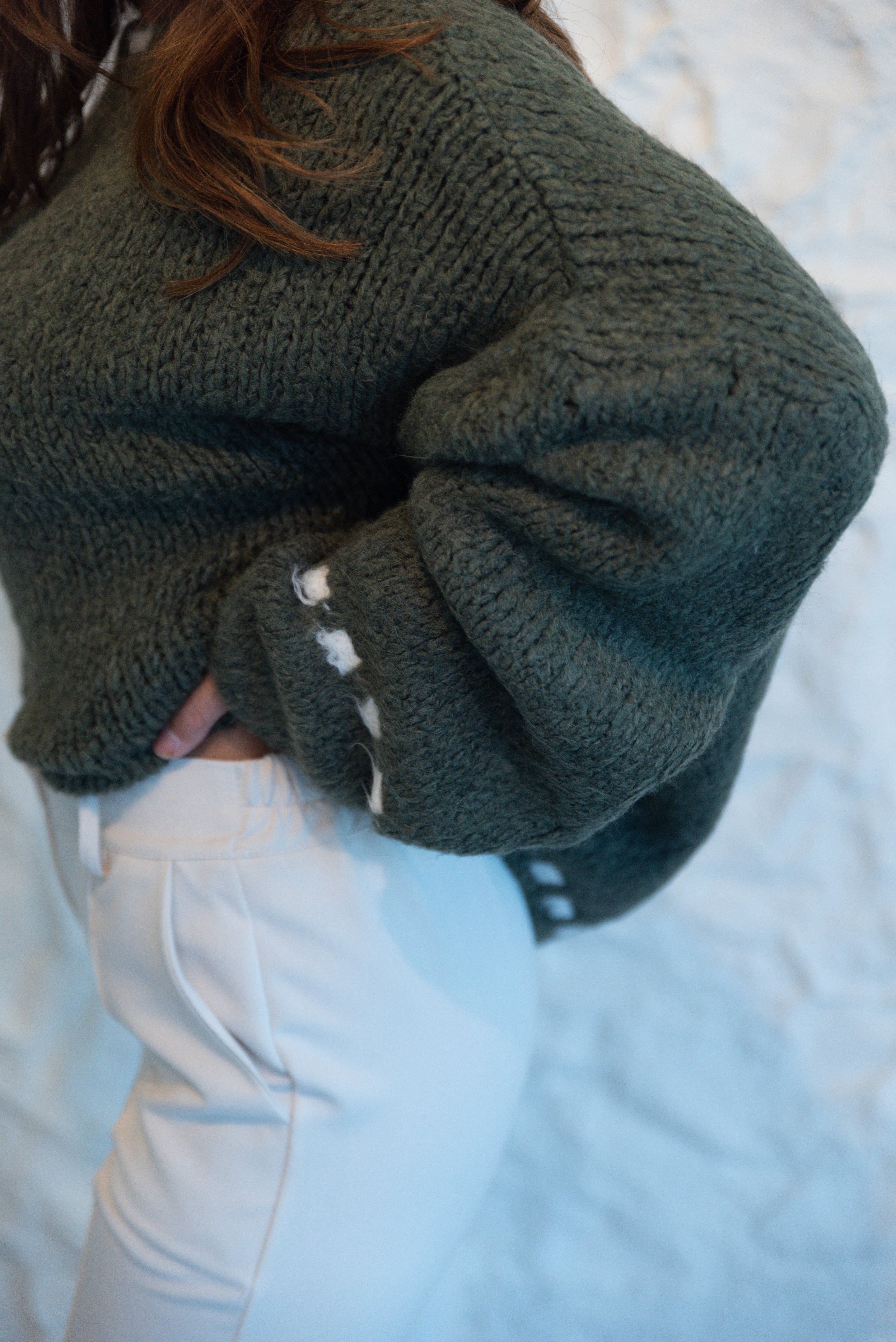 STITCHED KNIT SWEATER