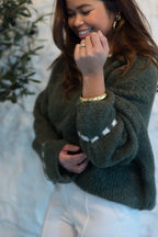 STITCHED KNIT SWEATER