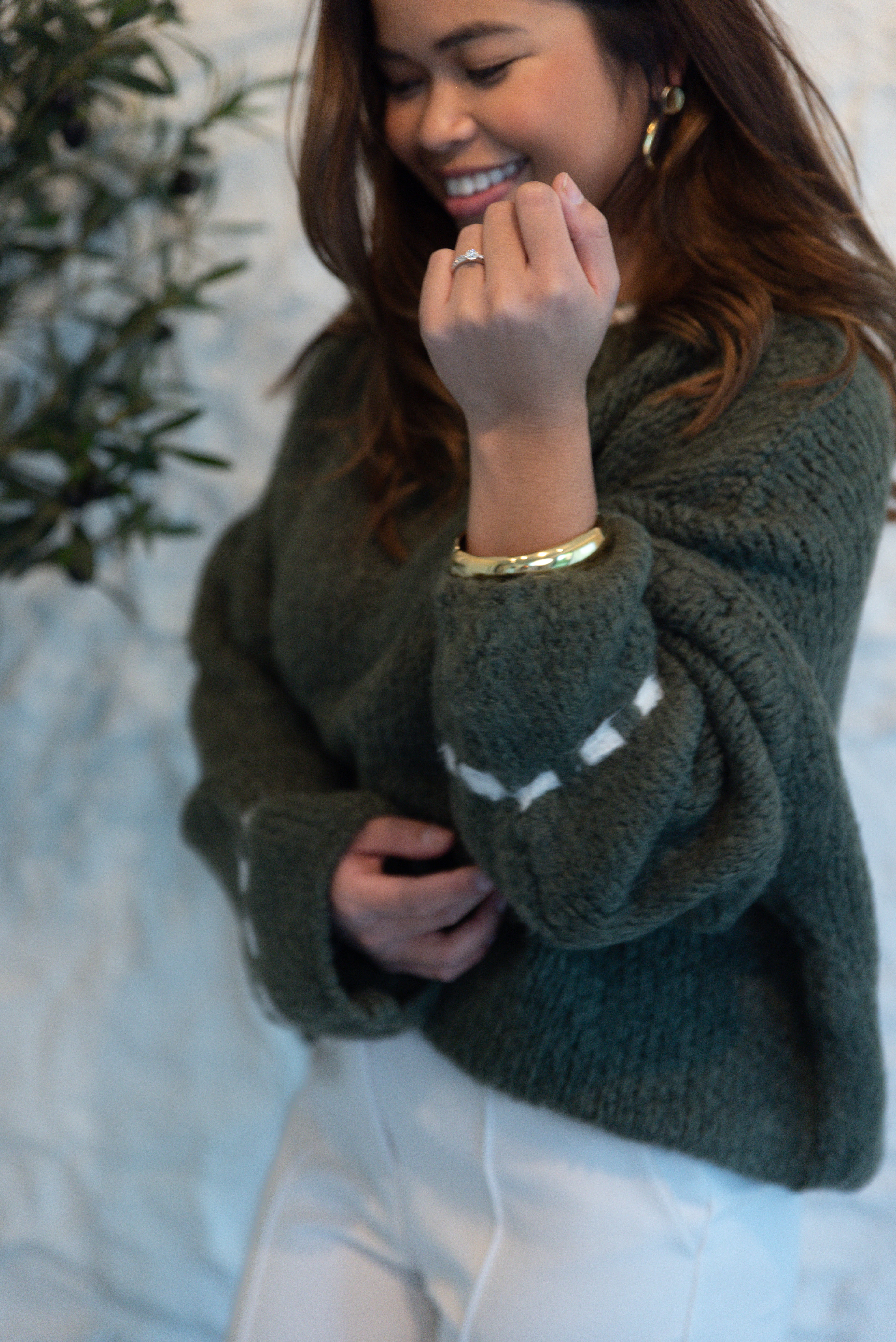 STITCHED KNIT SWEATER