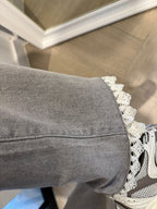 GREY LACE JEANS